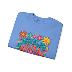 Jewelry Reveal Junkie Sweatshirt by Gildan, Cozy Unisex Crewneck, Gift for Jewelry Lovers