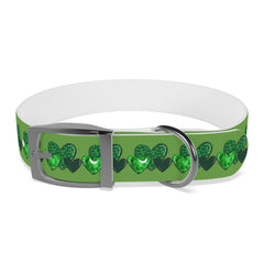 Copy of Dog Collar - Green Leprechaun Hats and Green Hearts Design