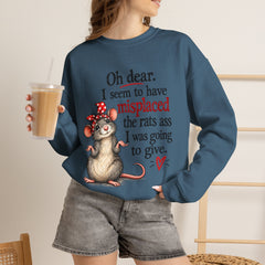 Sarcastic Crewneck Sweatshirt - Don’t Give A Rats Ass
