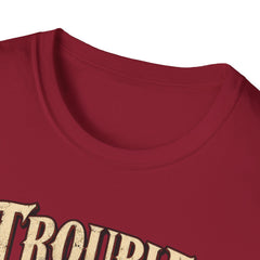 Trouble Has a New Captain T-Shirt — Pirate Skull Graphic Tee