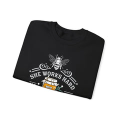 Bee Inspired Crewneck Sweatshirt - Funny Honey Lover Apparel, Hard Working Women