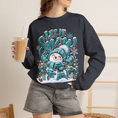 Let It Snow Snowman Crewneck Sweatshirt — Cozy Holiday Winter Pullover