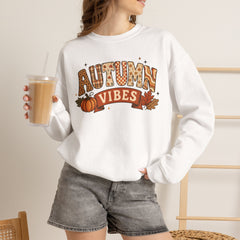 "Autumn Vibes" Graphic Fall Pullover Crewneck Sweatshirt