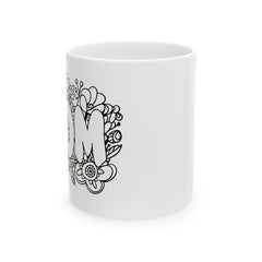 Floral 'Mom' Ceramic Mug - Perfect Gift for Mother's Day & Everyday Use