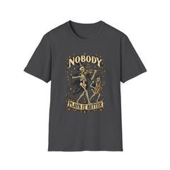 Nobody Plays It Better T-Shirt — Skeleton Violinist Day of the Dead Music Tee