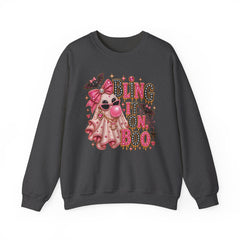 'Bling It On Boo' Pink Ghost Halloween Crewneck Sweatshirt