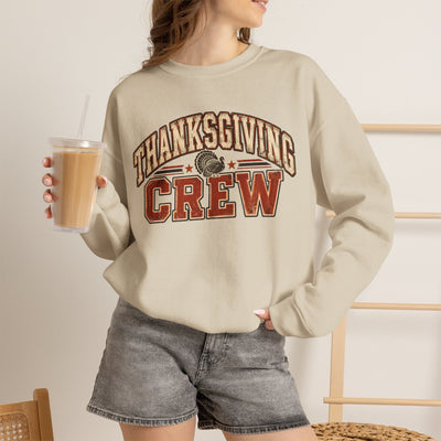 Thanksgiving Crew Sweatshirt - Vintage Turkey Family Holiday Pullover - Fall Apparel