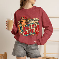 Retro Rosie 'Leave Me Alone' Vintage Pin-Up Graphic Sweatshirt- Valentine