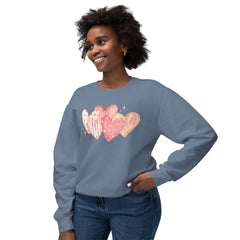 Watercolor Hearts Crewneck Sweatshirt — Valentine's Day Romantic Pullover