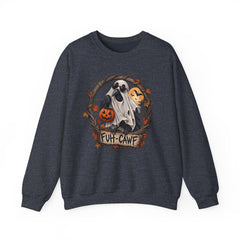 Halloween Ghost Crewneck Sweatshirt – 'Fuh-Cawf' Spooky Pumpkin Design