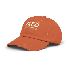 Distressed Cap with FAFO Design – Casual Trendy Hat FIZZ AROUND AND FIND OUT
