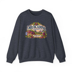 Muscadine Vineyard Crewneck Sweatshirt — Vintage Grape Winery Graphic - Southern Heritage