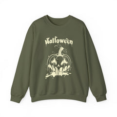 Halloween Pumpkin Sweatshirt, Cozy Fall Apparel, Unisex Crewneck, Perfect for Halloween, Fall Fashion, Pumpkin Spice Lover Gift