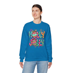 Holly Jolly Crewneck Gildan Sweatshirt — Colorful Christmas Ornament Holiday Sweater