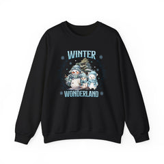 Winter Wonderland with Snowmen - Crewneck Sweatshirt -  Blue Design