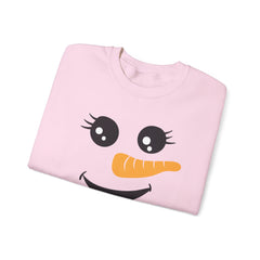 Happy Snowman Crewneck Sweatshirt | Winter Apparel, Christmas Gift, Cozy Sweater, Holiday Clothing, Carrot Nose Design