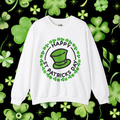 Happy St. Patrick's Day Unisex Crewneck- Leprechaun Hat