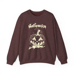 Halloween Pumpkin Sweatshirt, Cozy Fall Apparel, Unisex Crewneck, Perfect for Halloween, Fall Fashion, Pumpkin Spice Lover Gift