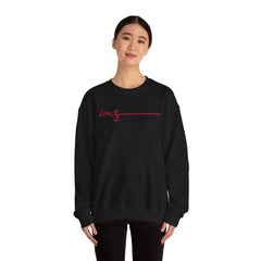 Love Script Crewneck Sweatshirt — Minimal Red Handwritten Design