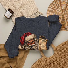 Santa Saw Everything Crewneck Sweatshirt — Vintage Naughty or Nice Christmas Sweater
