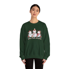 Winter is Better with Friends - Snowmen Crewneck Sweatshirt, Cozy Christmas Apparel, Holiday Festive Sweatshirt