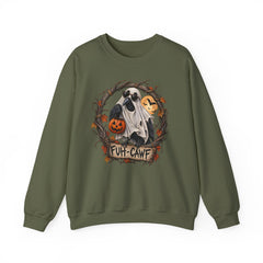 Halloween Ghost Crewneck Sweatshirt – 'Fuh-Cawf' Spooky Pumpkin Design