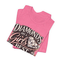 Diamonds Are a Girl's Best Friend T-Shirt – Retro Script Diamond Graphic Tee