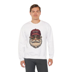 Santa With 'Make Christmas Great Again' Cap Crewneck Sweatshirt