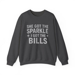 Funny He Gets the Bills & She Gets the Sparkle Unisex Sweatshirt by Gildan