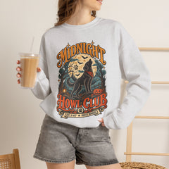 Midnight Howl Club Sweatshirt — Moonlit Wolves Graphic Crewneck