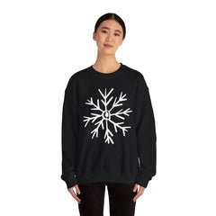 Cozy Snowflake Crewneck Sweatshirt for All Seasons |Hand drawn, Lounging, Holidays, Snow