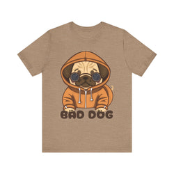 Graphic Tee with Cute Bad Dog Illustration - Unisex Jersey Short Sleeve Tee