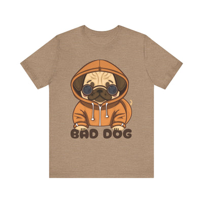 Graphic Tee with Cute Bad Dog Illustration - Unisex Jersey Short Sleeve Tee
