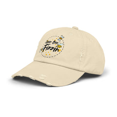 Distressed Cap with Queen Bee Fizzin Design, Vintage Hat, Bee Lovers, Jewelry Reveals