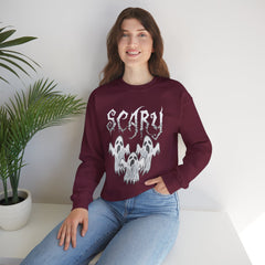 Scary Ghosts Unisex Crewneck Sweatshirt | Halloween Apparel, Spooky Sweatshirt, Ghost Theme, Gift for Halloween Lovers, Cozy Fall Fashion