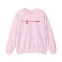 Love Script Crewneck Sweatshirt — Minimal Red Handwritten Design