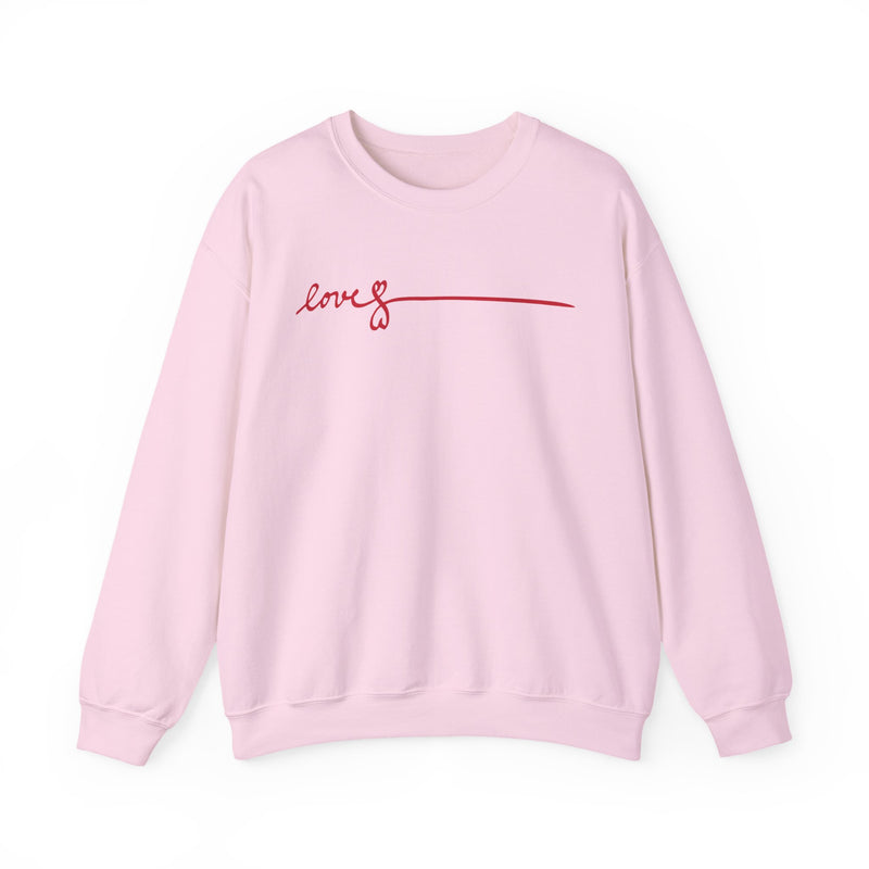 Love Script Crewneck Sweatshirt — Minimal Red Handwritten Design