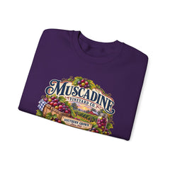 Muscadine Vineyard Crewneck Sweatshirt — Vintage Grape Winery Graphic - Southern Heritage