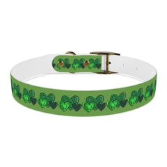 Copy of Dog Collar - Green Leprechaun Hats and Green Hearts Design