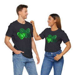 Green Hearts St. Patrick's Day Tee - Unisex Short Sleeve Shirt / Christmas