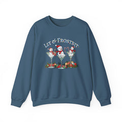 Lit & Frostbit Design | Festive Christmas Martinis, Winter Parties, Snowman Apparel, Christmas Party Sweatshirt