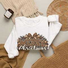 Merry Christmas Vintage Pinecone Design- Leopard Print