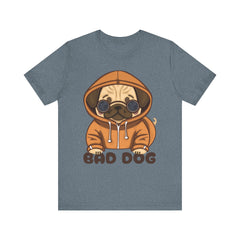 Graphic Tee with Cute Bad Dog Illustration - Unisex Jersey Short Sleeve Tee