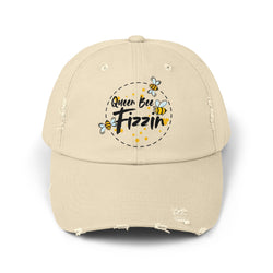 Distressed Cap with Queen Bee Fizzin Design, Vintage Hat, Bee Lovers, Jewelry Reveals
