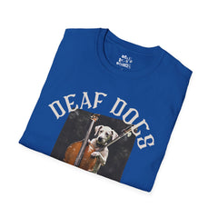 FB Rockstar Dog Unisex T-Shirt - Deaf Dogs Definitely Rock Upright Bass Design