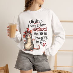 Sarcastic Crewneck Sweatshirt - Don’t Give A Rats Ass