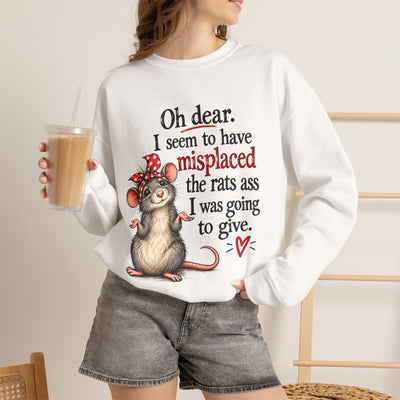Sarcastic Crewneck Sweatshirt - Don’t Give A Rats Ass