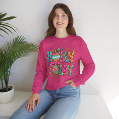 Holly Jolly Crewneck Gildan Sweatshirt — Colorful Christmas Ornament Holiday Sweater