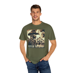 Alamo - Never Give Up - T-shirt - Military Branches, Right to Bear Arms, American Flag