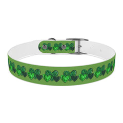 Copy of Dog Collar - Green Leprechaun Hats and Green Hearts Design